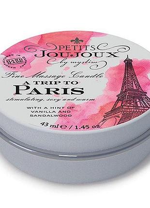Масажна свічка petits joujoux - paris - vanilla and sandalwood (43 мл) з афродизіаками royal style