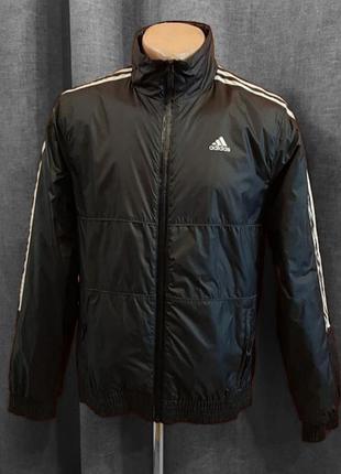 Вітровка чоловіча спортивна чорна на флісі adidas
