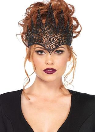 Широкая корона leg avenue die cut royal crown, черная royal style