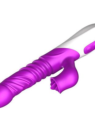 Вібратор - silicone vibrator, usb, 10 function &thrusting function, heating royal style 6