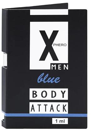 Парфуми з феромонами для чоловіків x phero men blue body attack, 1 ml royal style