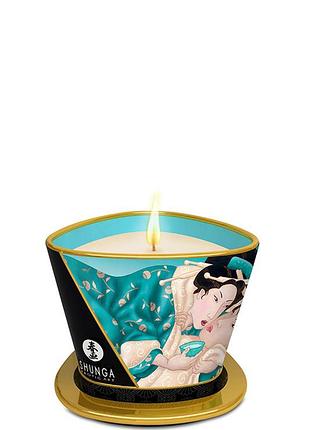 Свеча для массажа shunga massage candle island blossoms с цветочным ароматом, 170 мл royal style