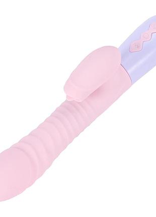 Вибратор - silicone vibrator usb 7 function and thrusting function / heating pink royal style 6