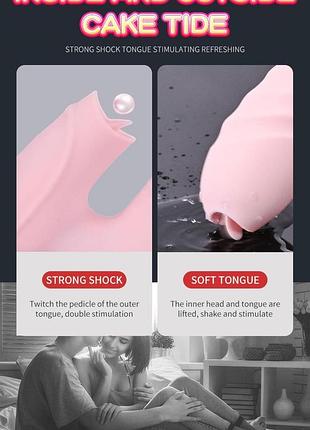 Вибратор - silicone vibrator usb 7 function and thrusting function / heating pink royal style 8