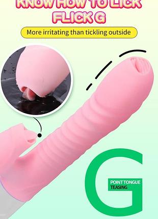 Вибратор - silicone vibrator usb 7 function and thrusting function / heating pink royal style 10