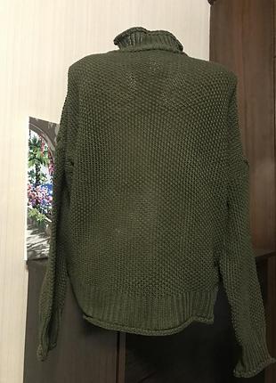 Хаки свитер вязанный 4