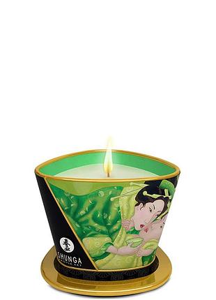 Свеча для массажа shunga massage candle exotic green tea с ароматом зеленого чая, 170 мл royal style
