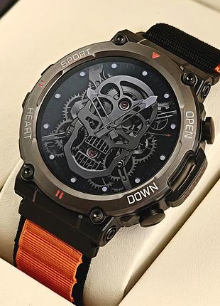 Розумний смарт годинник smart storm cyber orange з bluetooth, вимірюванням здоров’я та 2 ремінцями