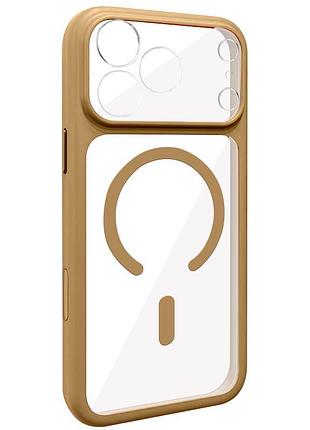 Чехол tpu+pc getman moon clear with magsafe для apple iphone 17 pro max (6.9") brown