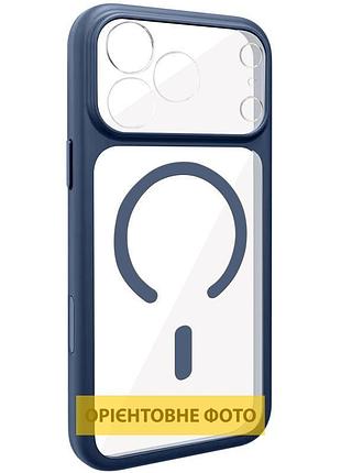 Чехол tpu+pc getman moon clear with magsafe для apple iphone 16 (6.1") blue
