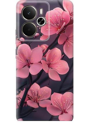 Чохол силіконовий на телефон realme 14 5g / 14t 5g пурпурова сакура "6075u-4024-58250"