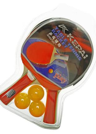 Ракетки для настільного тенісу з м'ячиками kp-0229 на блістері kepai yg toys