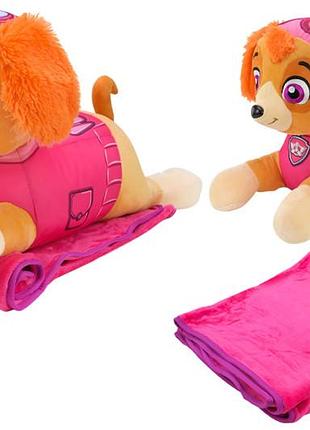 М'яка подушка з пледом kh71/002l paw patrol, р-р 60x21x36см, плед 118x80 см kids hits