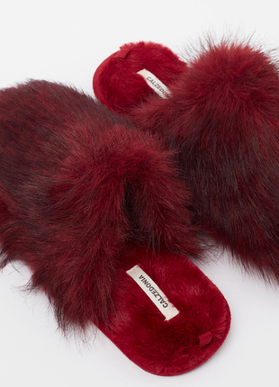 Calzedonia женские комнатные тапочки домашние fluffy christmas slippers
