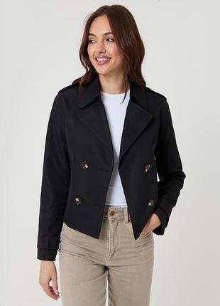 Чорний укорочений тренч