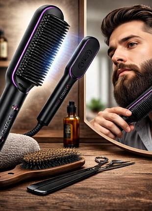 Щітка-гребінець випрямляч tymo ring hair straightener comb для волосся | керамічна щітка anti-scald 210°c, 5 режимів, швидкий