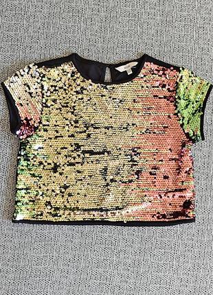 Футболка топ в паєтки на дівчинку 9-10 років