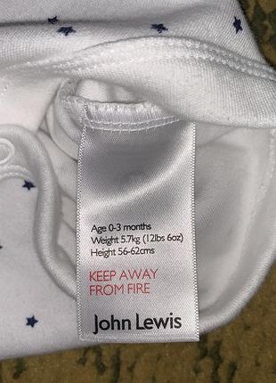 Боди john lewis 0-3 мес 3