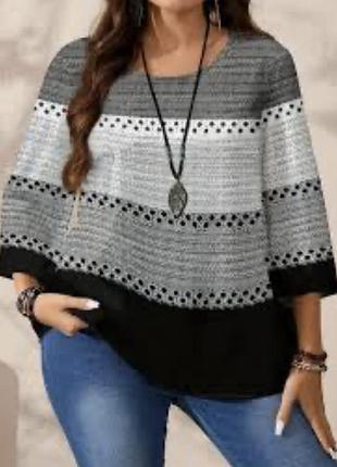 Стильный легкий джемпер/ лонгслив мега батал в состоянии нового