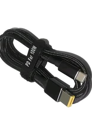 Надежный кабель для зарядки ноутбуков pd 100w usb-c dc. кабель pd 100 w type-c на dc 10,0×6,0 мм. for lenovo square