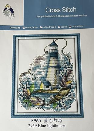 Набор для вишивки хрестиком cross stitch “blue lighthouse” 22×29 см новий