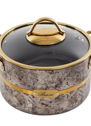 Кастрюля brioni антипригарная "selection cream" 18 см, 2,1 л