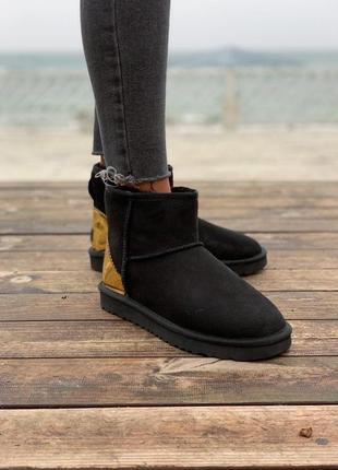 Ugg classic mini black/gold🆕шикарні уггі🆕купити накладений платіж