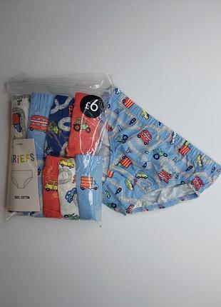Трусы на парня, трусики мальчик, набор трусов, трусы на мальчике с машинками транспорт