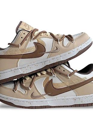 Жіночі кросівки nike sb dunk low pro beige and white