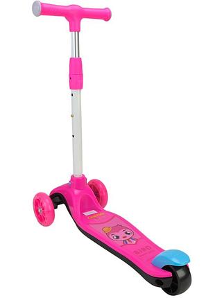 Детский самокат a-toys 3-х колесный со светом колес, сложный, регулировка высоты руля, для детей