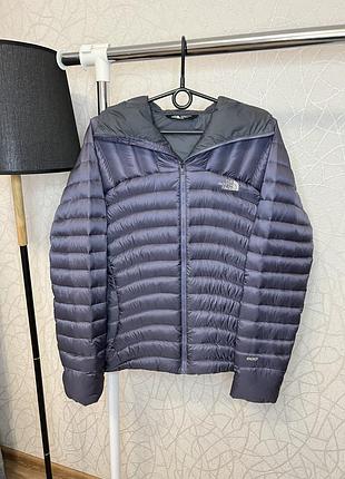 Жіноча пухова куртка the north face 600 оригінальний графітовий демісезонний пуховик з капюшоном розмір m