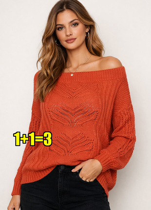 💥1+1=3 чудовий помаранчевий жіночий светр papaya, розмір 46 - 48