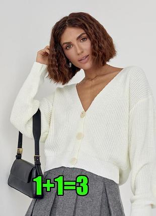 🤩1+1=3 стильний білий кардиган светр оверсайз new look, розмір 46 - 48