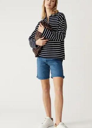 Marks & spencer нові літні жіночі шорти сіном блакитні розмір xl-3xl