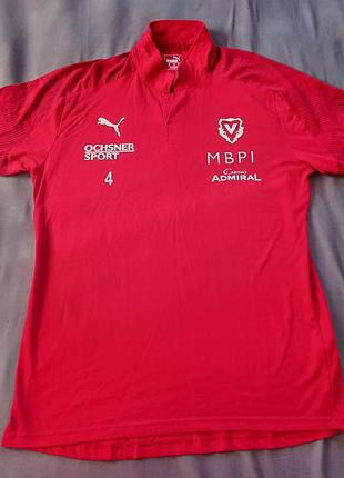 Красная спортивная футболка-поло puma (fc vaduz) - размер xl - оригинал