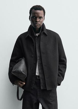 Верхняя рубашка рубашка шерсть куртка пальто m размер 46 zara 0155/845/800