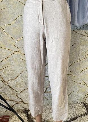 Кюлоти вкорочені брюки вовна бежеві massimo dutti