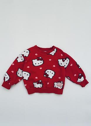 Дитячий світшот для дівчат hello kitty на 3-4 роки червоного кольору