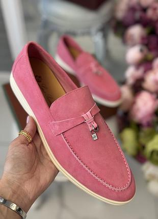 Лоферы loro piana розовые