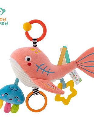 Игрушка-подвеска для коляски happy monkey кит 9808 розовый