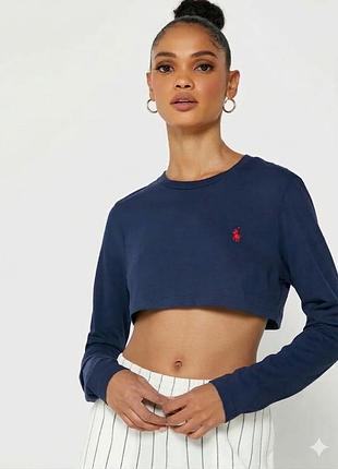 Вкорочений топ лонгслів polo ralph lauren