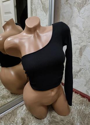 Кофтина на одне плече в рубчик