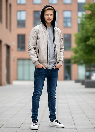 12-14 лет куртка бежевая демисезонная унисекс