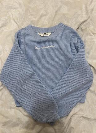 Стильний в'язаний светр h&m з вишивкою