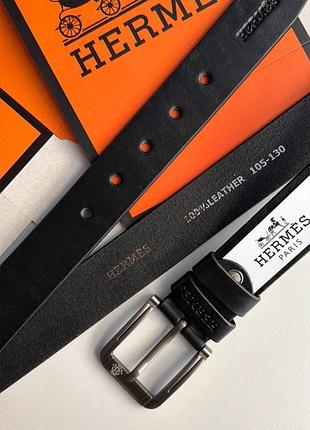Мужской ремень 4см кожа италия, пояс из натуральной кожи + коробка, классический ремень кожаный черный пояс стиль hermes гермес хермес