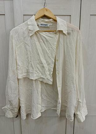 Рубашка сорочка натуральний шовк pierre cardin paris silk