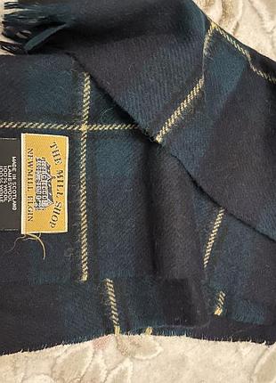 Вовняний шарф у клітинку (тартан) the mill shop, 100% lambswool, scotland
