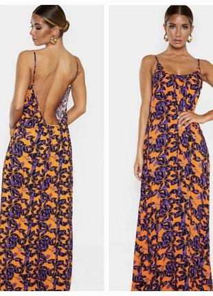 Длинный сарафан, открытая спина, из вискозы