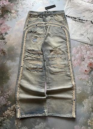 Оригінал racer worldwide track jeans рейсер трек джинсы деним голубі