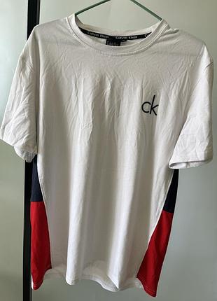 Футболка calvin klein біла xl бавовна